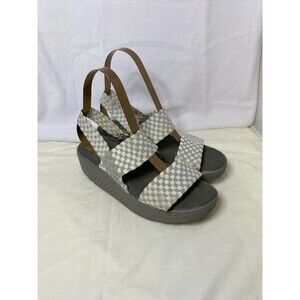 Corkys Womens Rachel White Silver Wedge Sandal Size 8